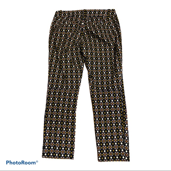 J. Crew Stretch Print Blue Ankle Pants - Picture 2 of 7